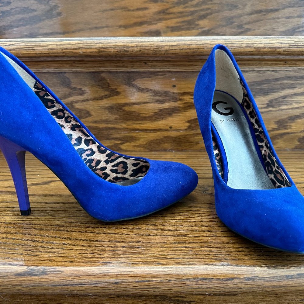 new blue suede stilettos